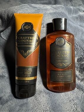 Bath & Body Works Crafted Cognac Men's 3-in-1 Wash and Body Cream Set